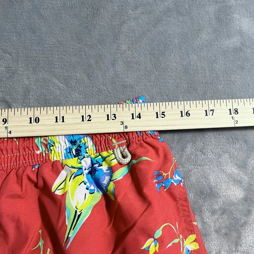 Polo Ralph Lauren Floral Swim Trunks Shorts Mens Medium Red Bathing Suit Pockets